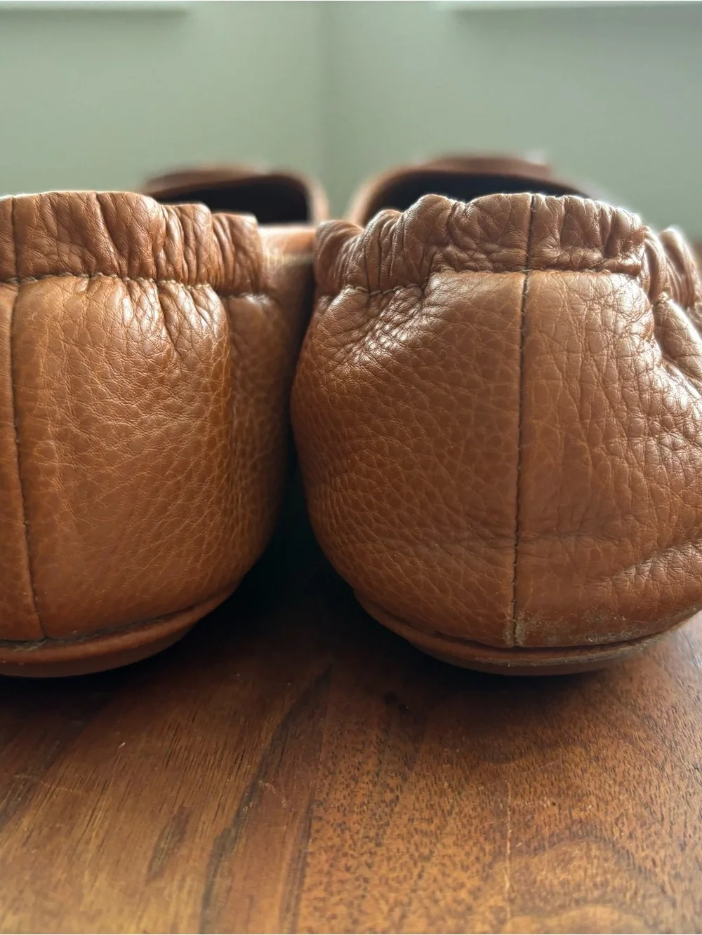 Tory Burch Leather Minnie Travel Ballet Flats in Vintage Vachetta